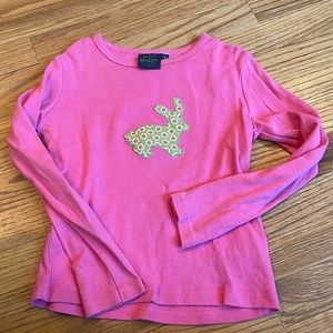 Mini Boden shirt-size 7-8-pink with adorable bunny-cute!